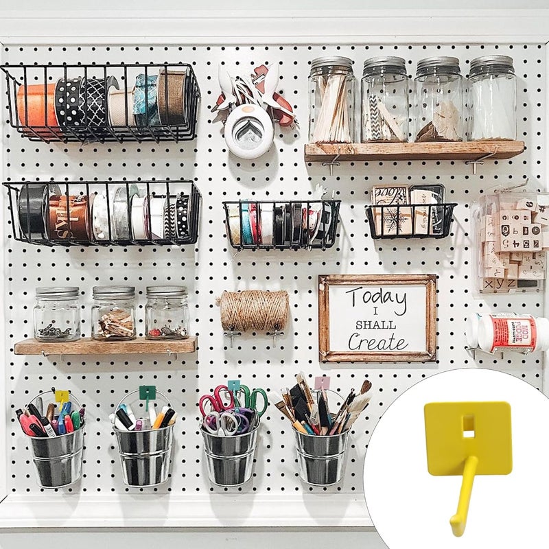 esahpss 8 PCS Heavy Duty Pegboard Hooks,Ideal Peg Board Organizer Accessories for Wall Display, Fit 1/4 Inch Pegboard for Craft Assortment/Garage Organizer,Trumpet - Image 4